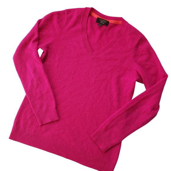 Charter Club Luxury Cashmere Sweater S Bright Pink Soft V-Neck Pullover - Picture 12 of 12